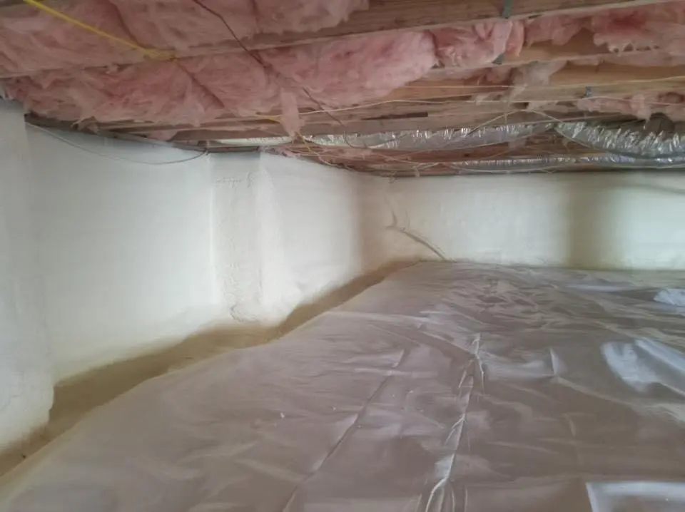 Crawl space encapsulation with closed-cell spray foam for Flat Roof Repair in Farmington